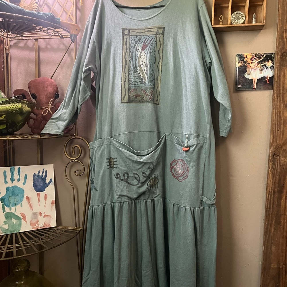 2 vintage Blue Fish dress lot
